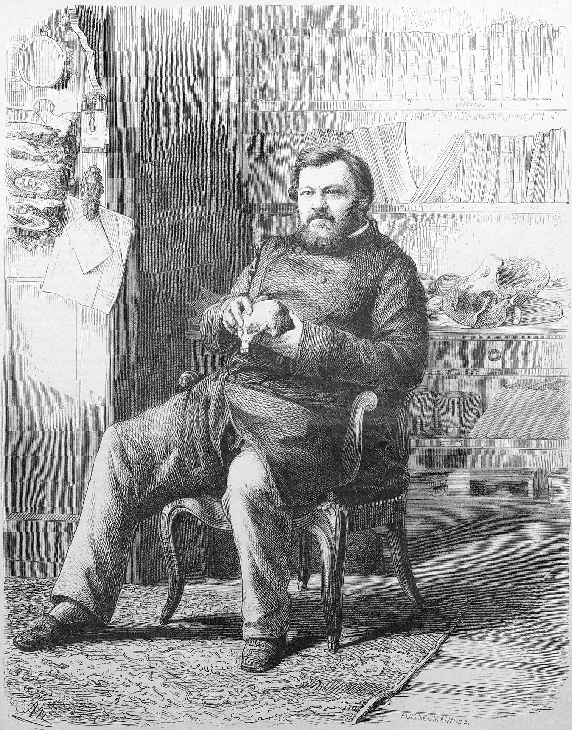 Imagem de referência relacionada a Karl Vogt, item descrito como professor académico alemão (1817-1895)