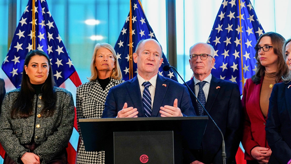 Sen. Chris Coons speaks in Denmark