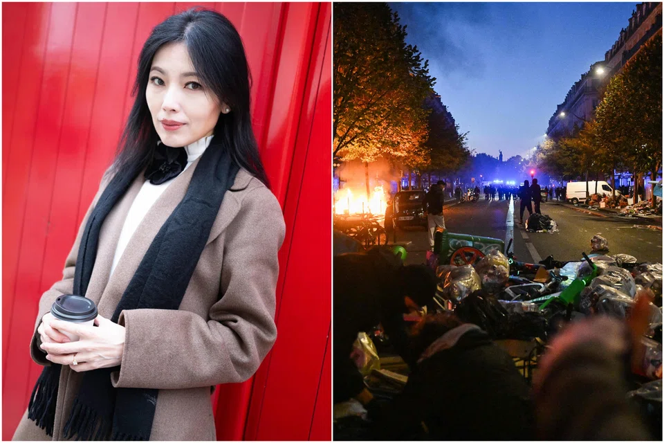 A atriz baseada em Paris, Sharon Au, reflete sobre as distúrbios civis na França e garante aos entes queridos que está segura