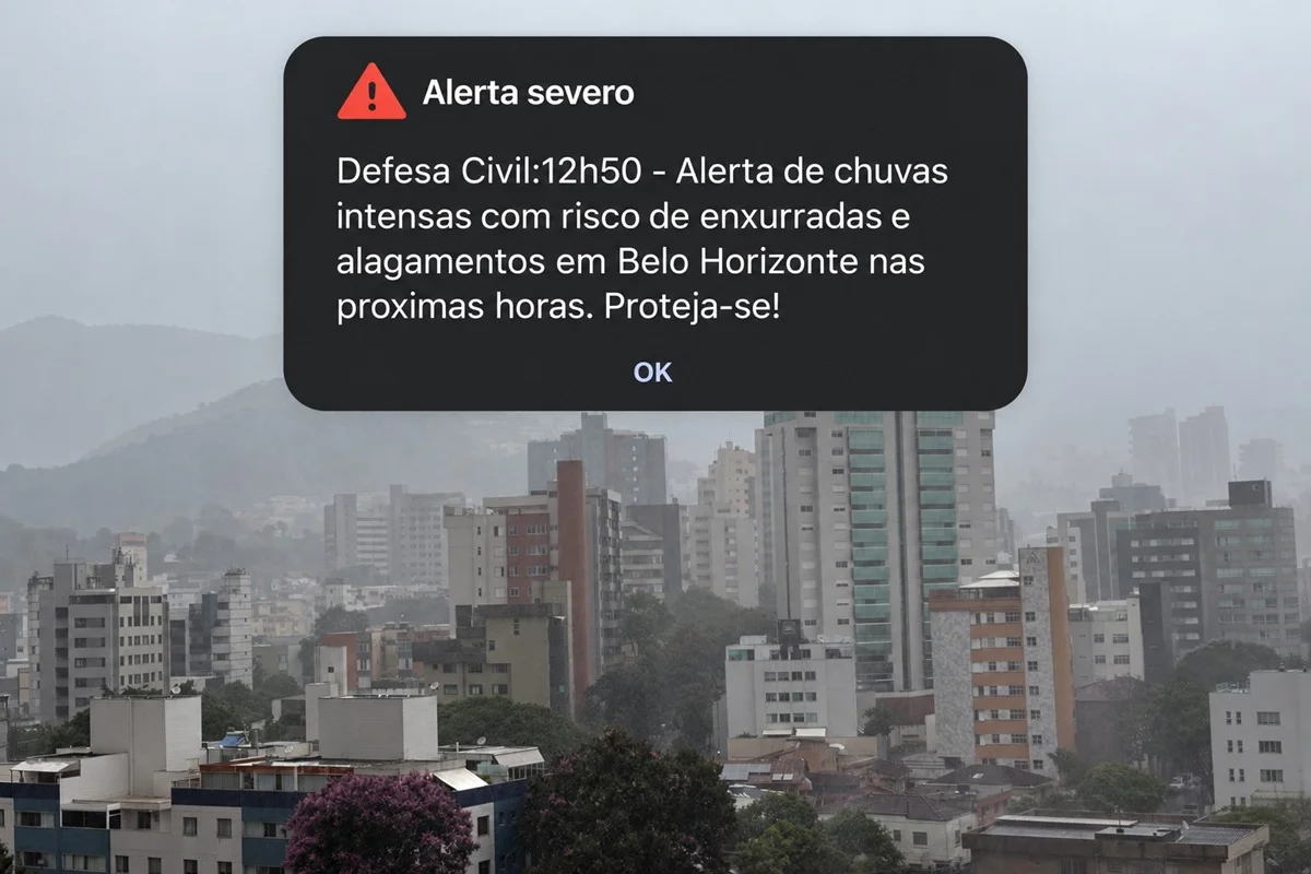 BH tem tempestade e alerta severo na tarde do domingo de eleição