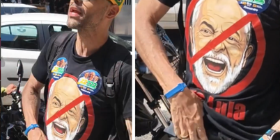 V&iacute;deo mostra o deputado estadual Alexandre Knoploch (PL) mostrando uma arma de fogo durante discuss&atilde;o com militantes do PSOL no Rio de Janeiro Foto: Reprodu&ccedil;&atilde;o/Instagram/@taliriapetrone