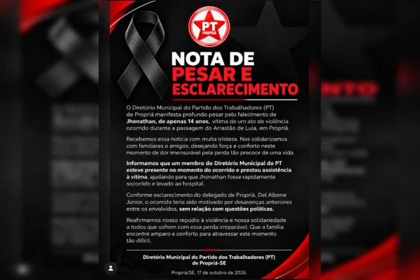 Morte de jovem em ato pró-Lula em SE não teve motivação política, diz PT - destaque galeria